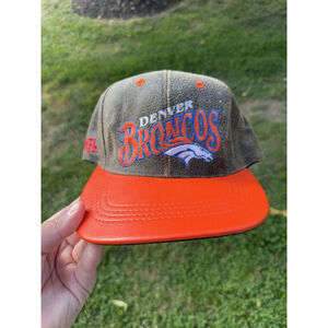 Denver Broncos Leather Snap Back Cap Vintage Original